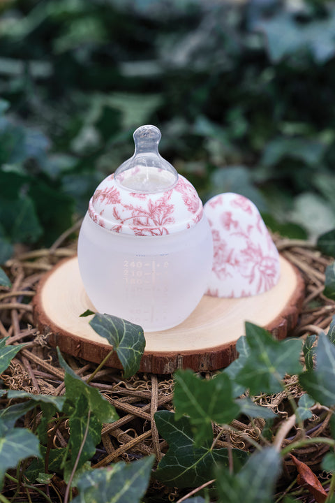 Biberon anti-colique - Toile de jouy rose Élhée x Tartine et Chocolat - Image principale