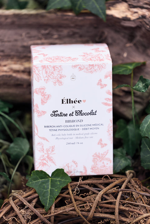 Biberon anti-colique - Toile de jouy rose Élhée x Tartine et Chocolat - Image principale