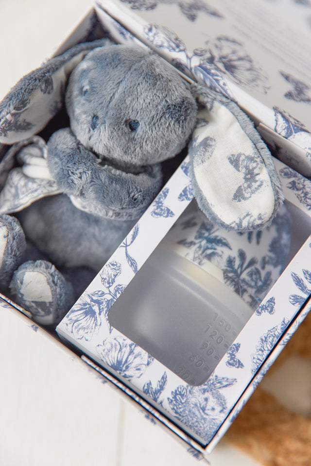 Box Flasche und Kuscheltier - Toile de jouy Blau Élhée x Tartine et Chocolat - Image principale