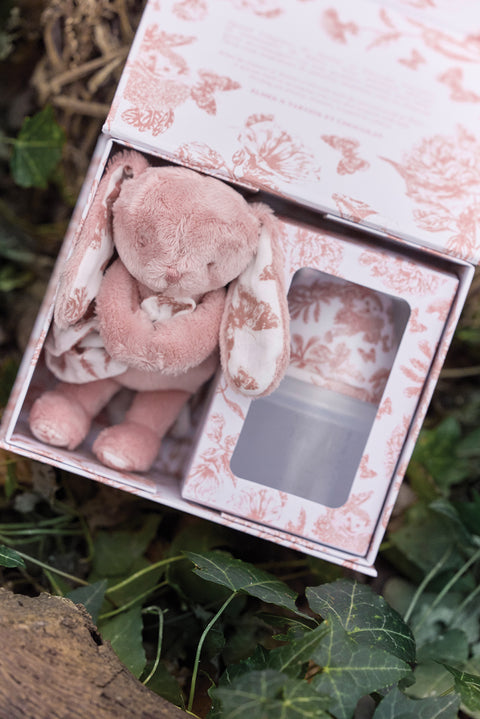 Coffret biberon et doudou - Toile de jouy rose Élhée x Tartine et Chocolat - Image principale