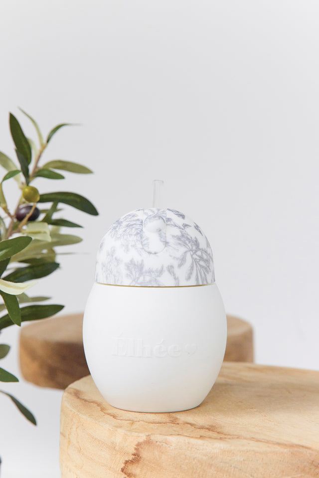 Taza con paja de coco - Toile de jouy Gris Élhée x Tartine et Chocolat - Image principale