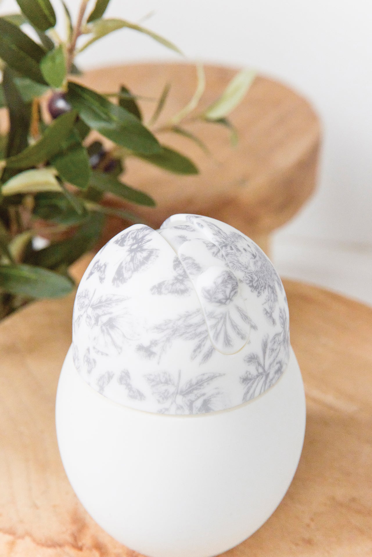 Taza con paja de coco - Toile de jouy Gris Élhée x Tartine et Chocolat