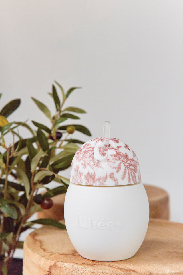 Tasse à paille Coconut - Toile de jouy rose Élhée x Tartine et Chocolat - Image principale