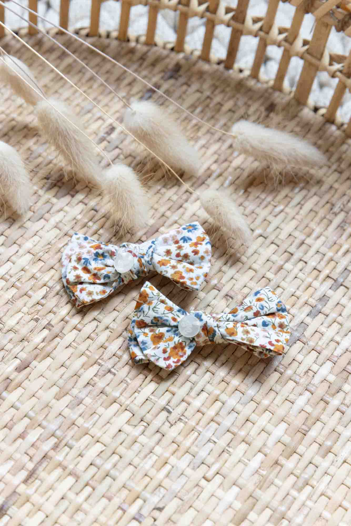 Barrette - Tissu liberty canelle