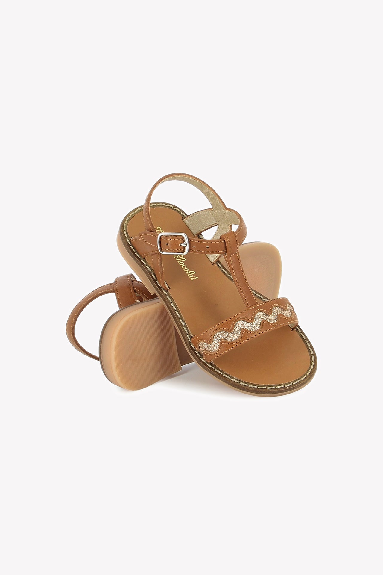 Sandalen - Braunes Krocketleder