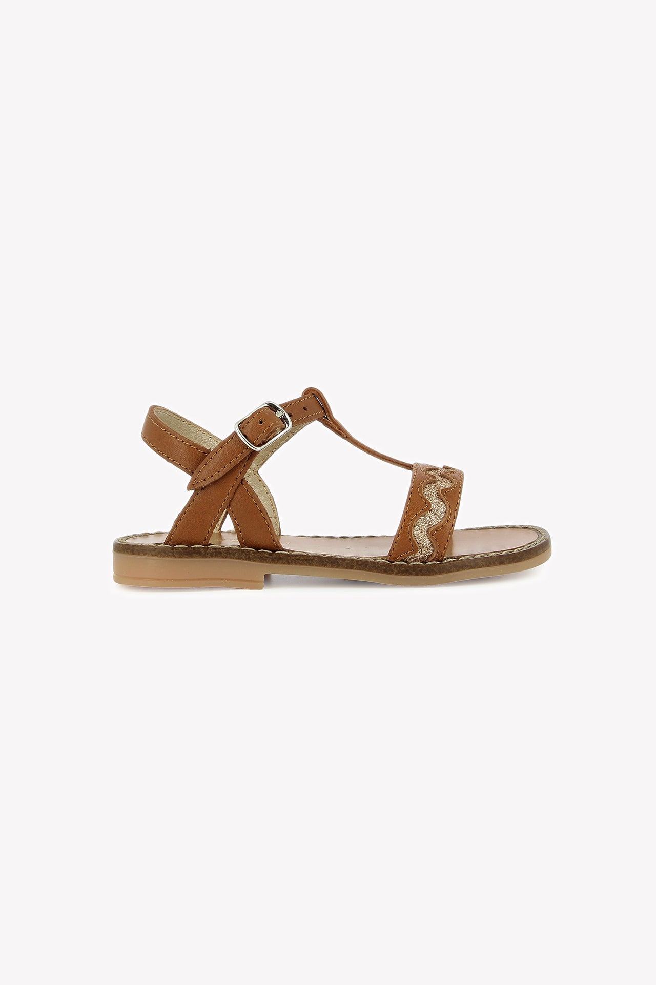 Sandalen - Braunes Krocketleder