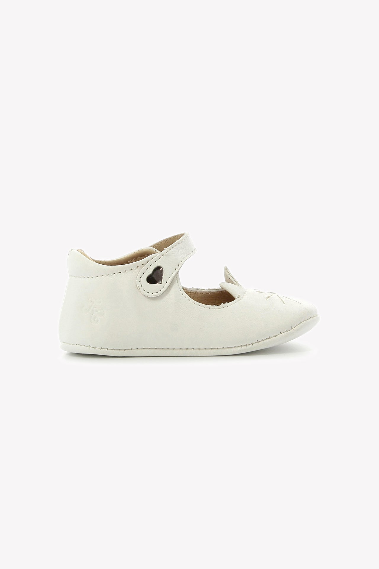 Chaussons - Cuir Chat Ecru