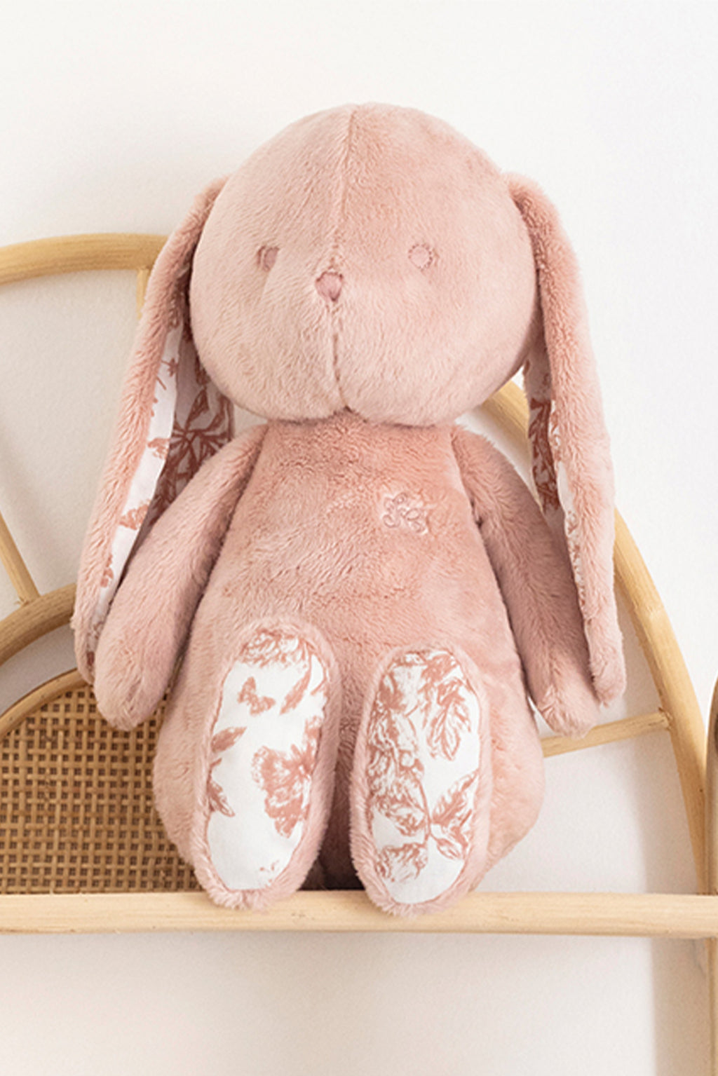 Augustin el conejo - Estampado inspiración Toile de Jouy Rosa 25 cm
