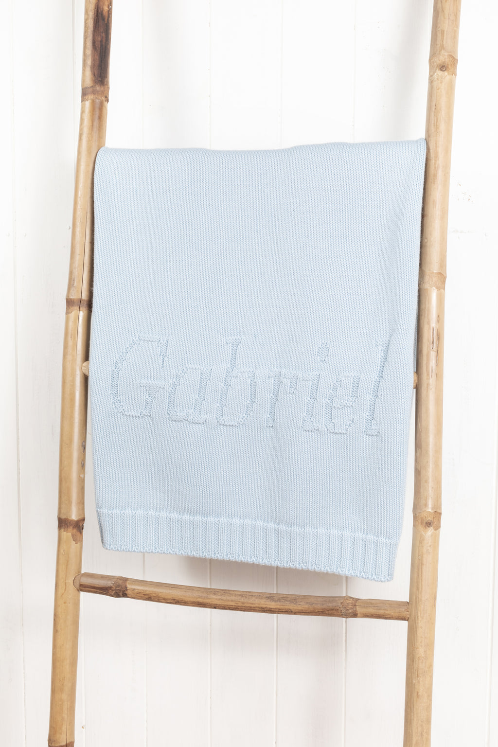Decke Personalisiert - Wolle Hellblau