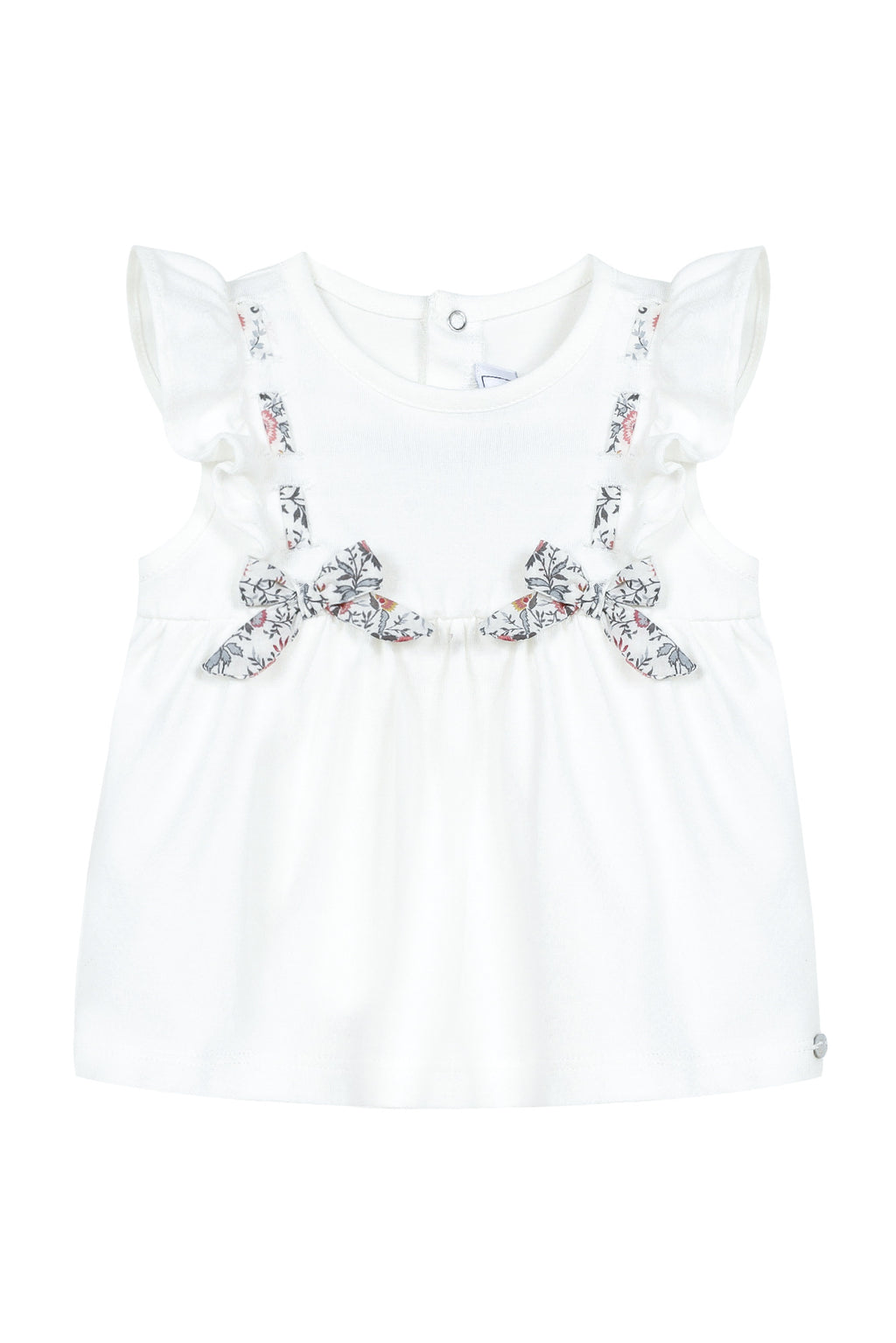 T-shirt - White Craie knots fabric Liberty