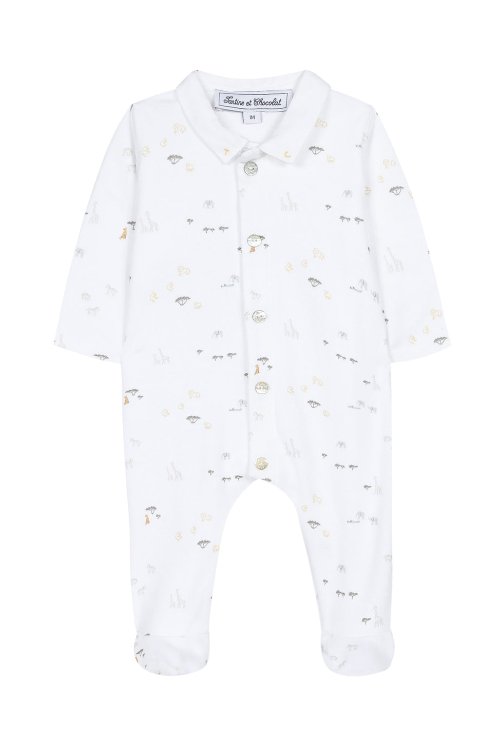 Pijama - Blanco entrelazar Estampado sabana