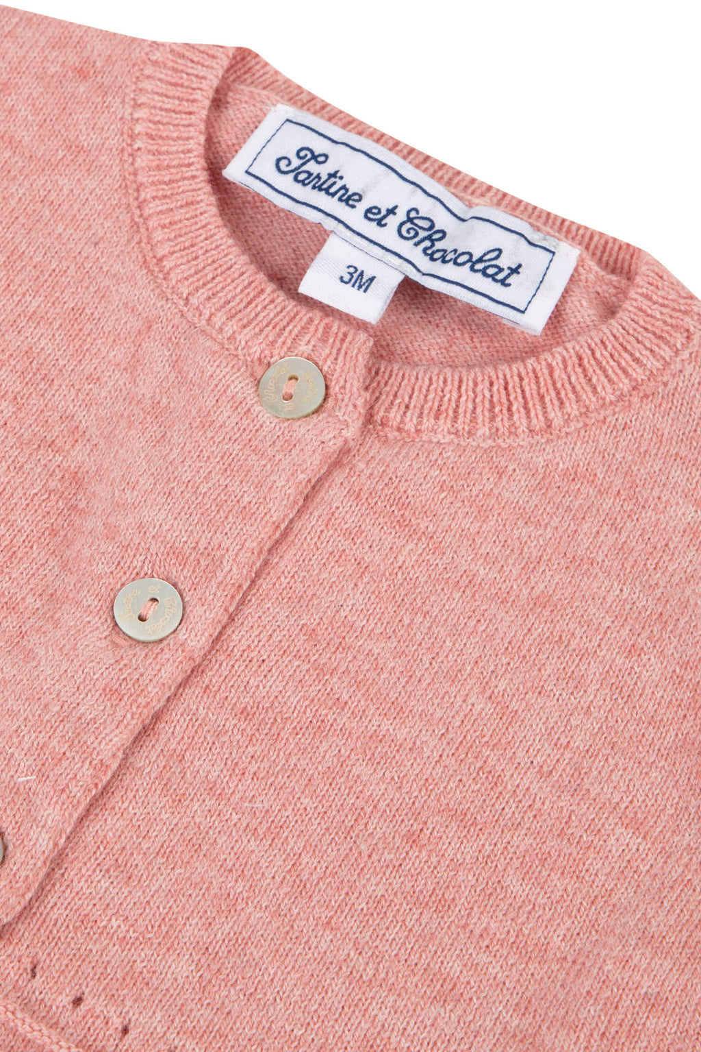 Cardigan - Pink medium cotton Wool