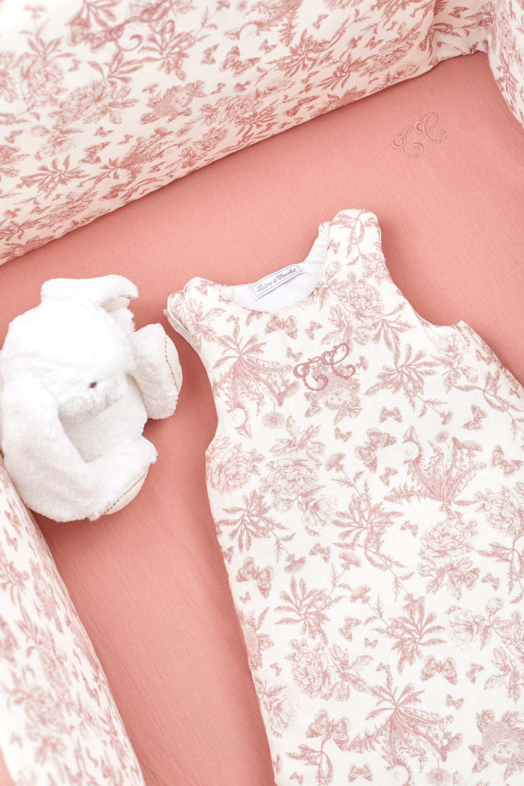 Sleeping bag - Print inspiration Toile de Jouy Pink T1