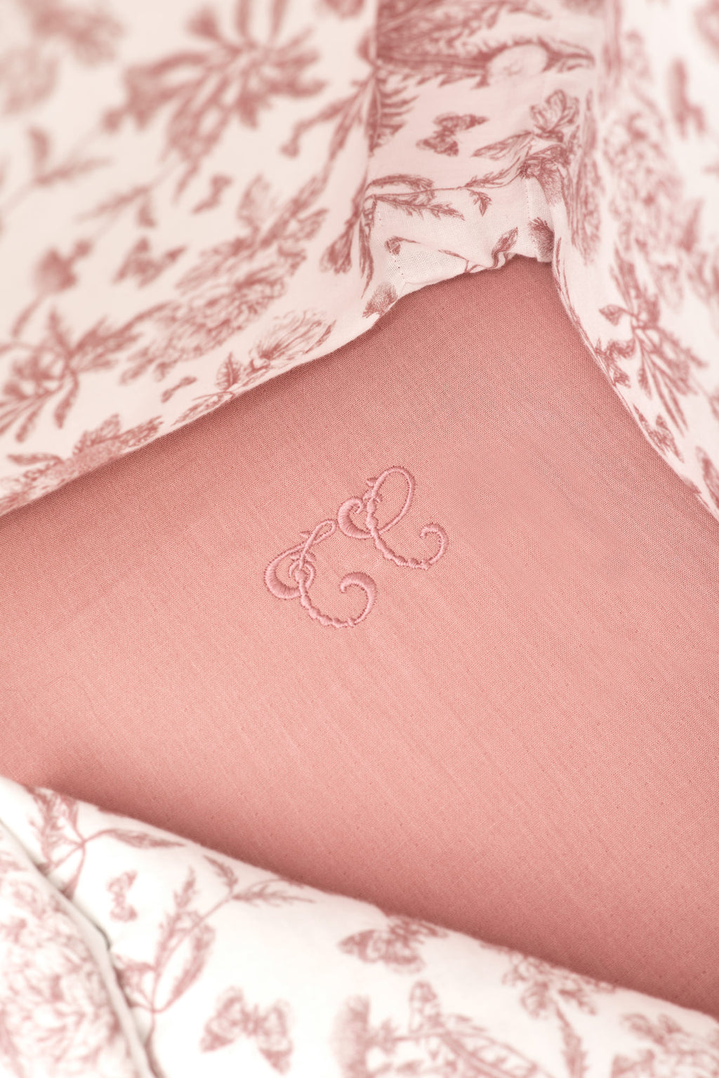 Fitted sheet - Print inspiration Toile de Jouy Pink