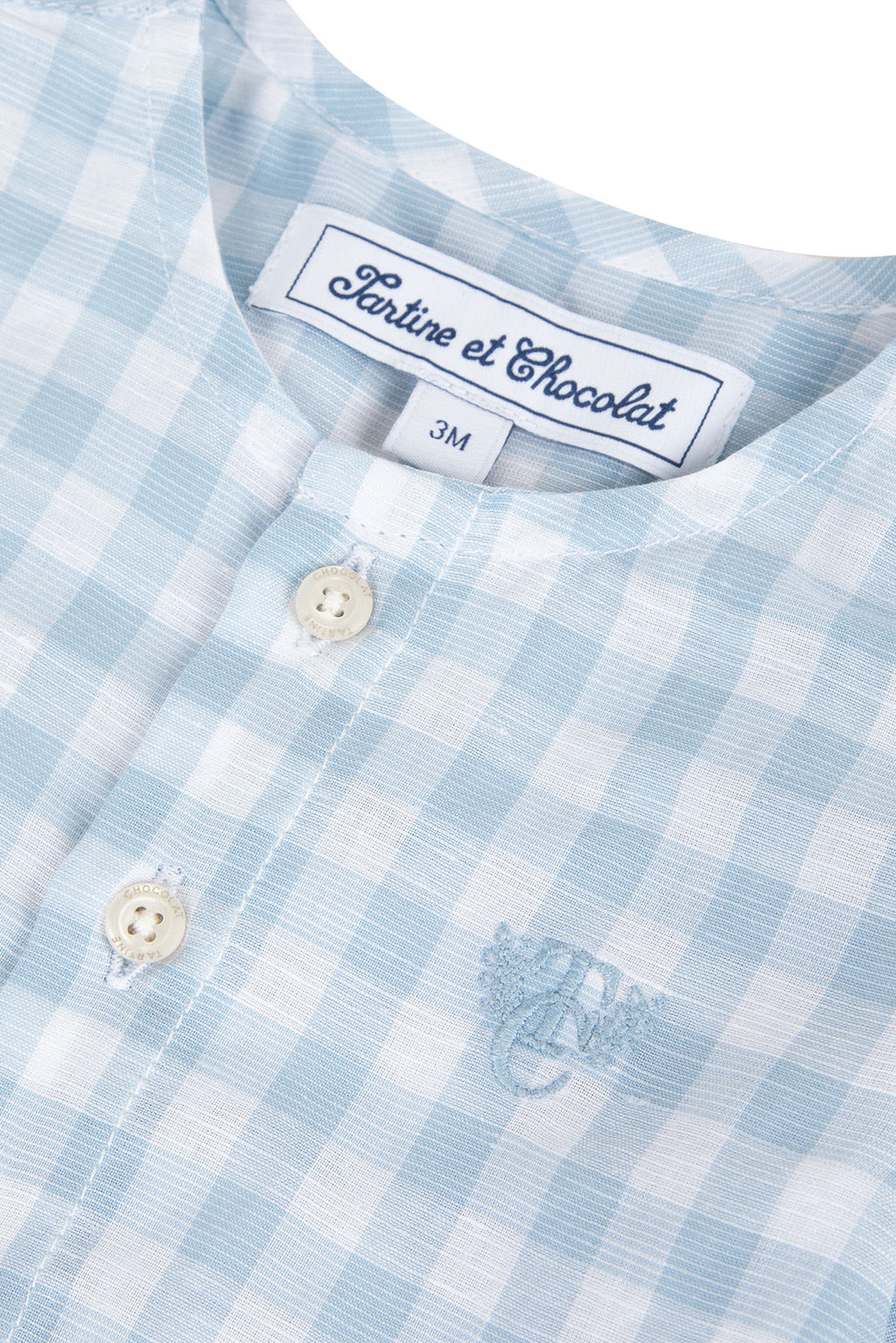 Shirt - Cotton Two-tone gingham long sleeves