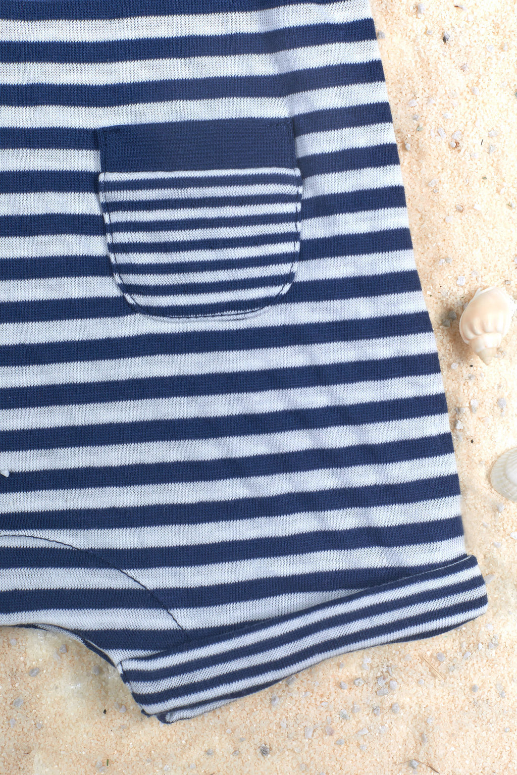 Jumpsuit short - cotton Stripes Blue marine