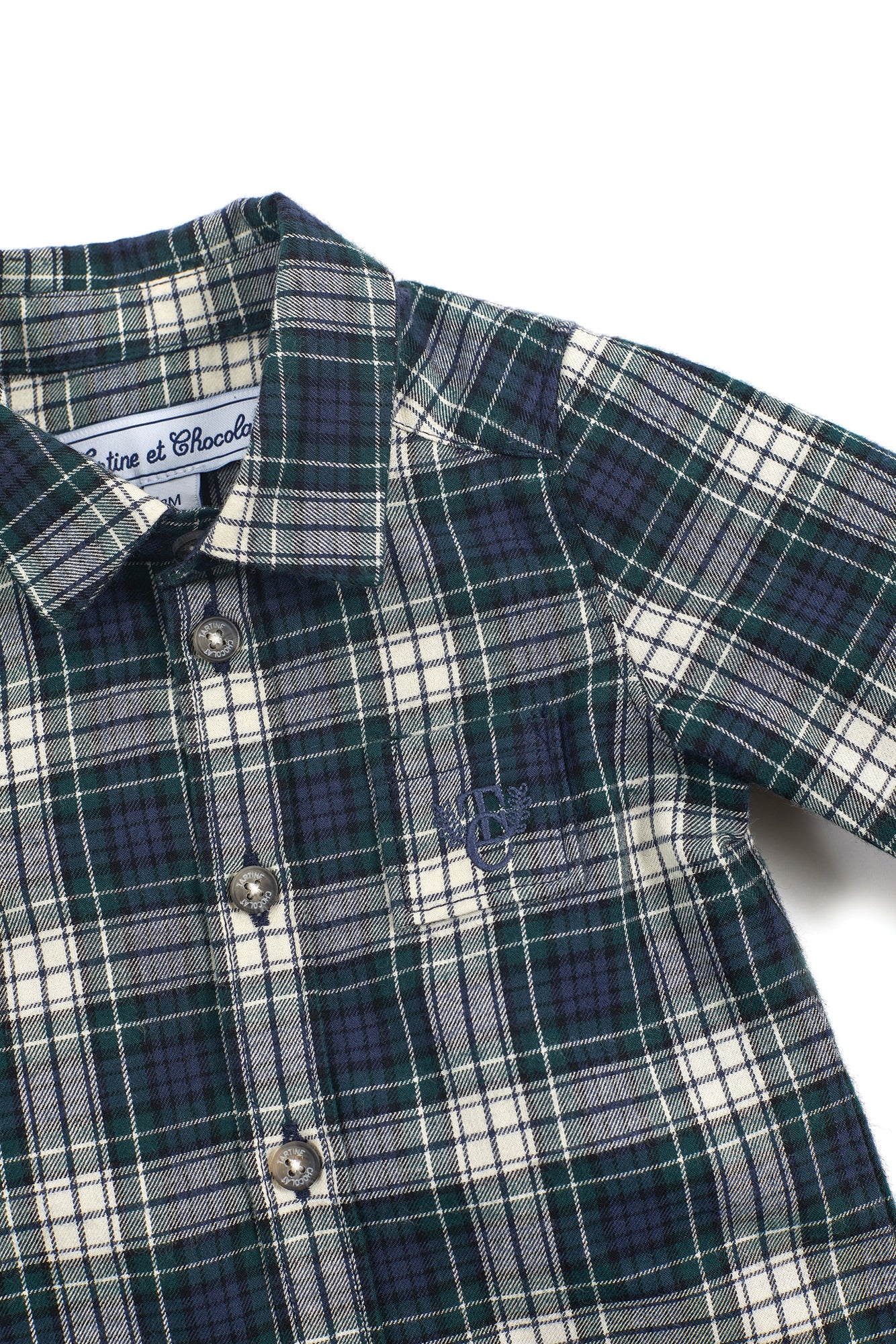 Shirt - Navy katoen Ruiten