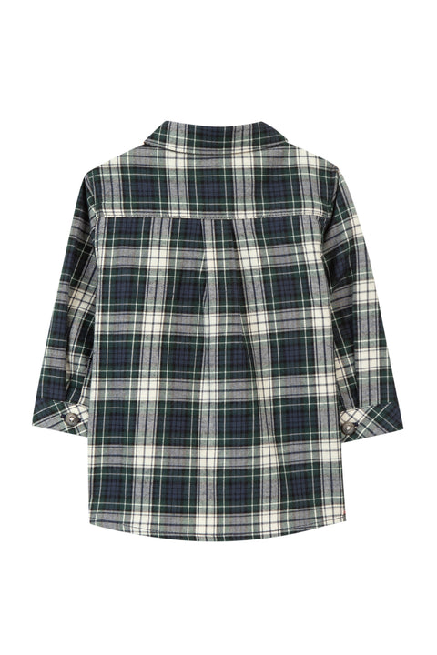 Shirt - Navy cotton Check - Image principale