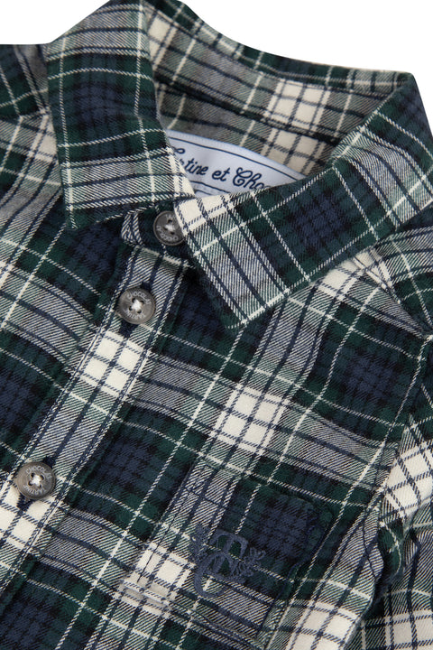 Shirt - Navy cotton Check - Image principale