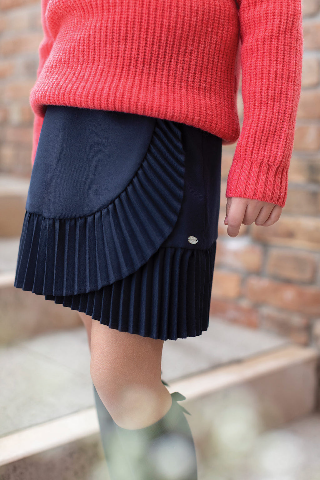 Skirt - Navy Flannel pleated