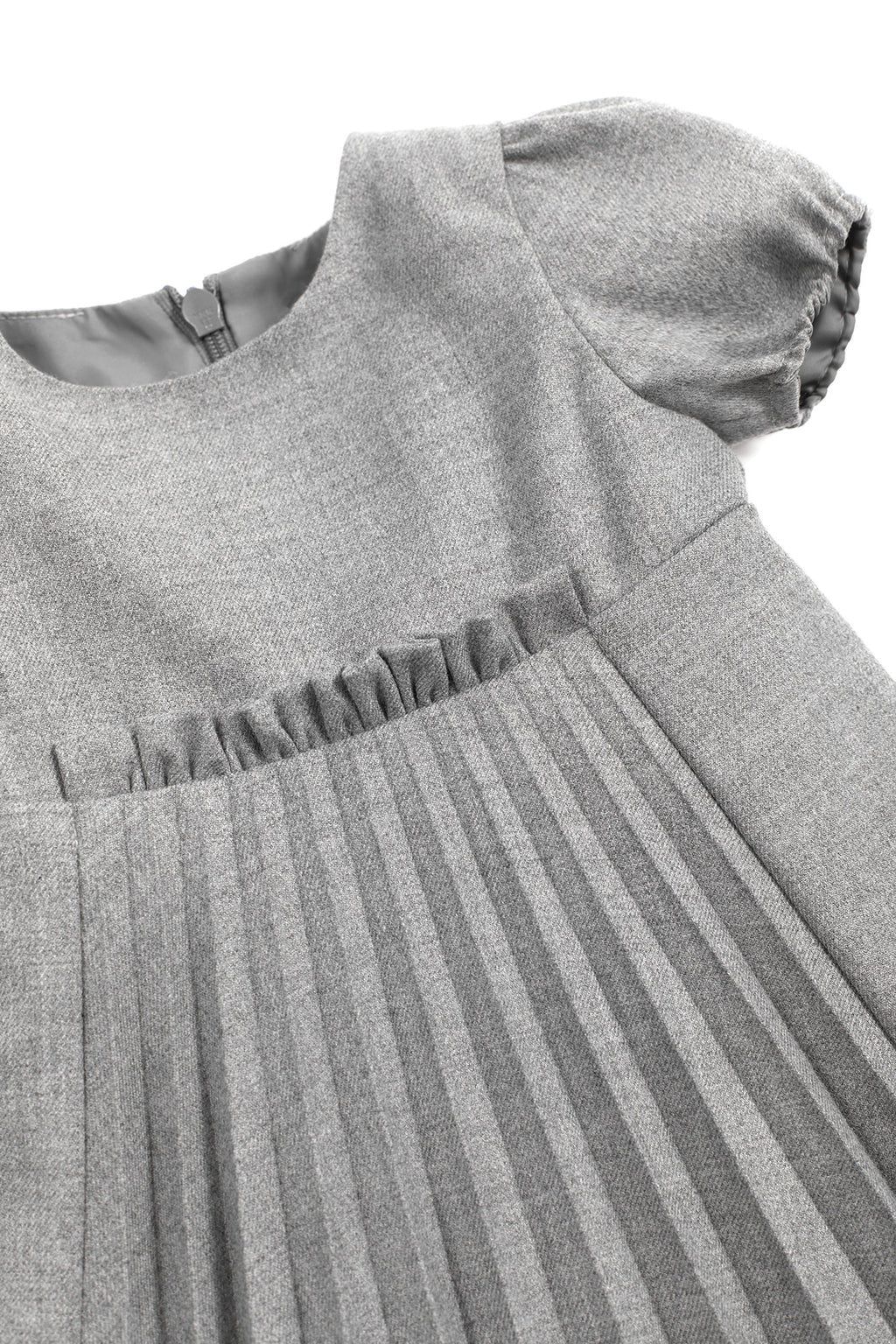 Dress - Grey China Flannel pleated