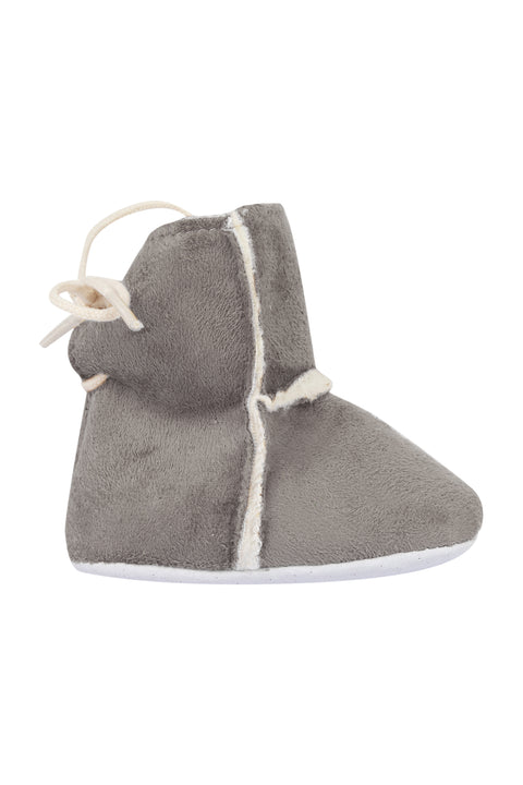 Chaussons - Gris chiné imitation fourrure - Image principale