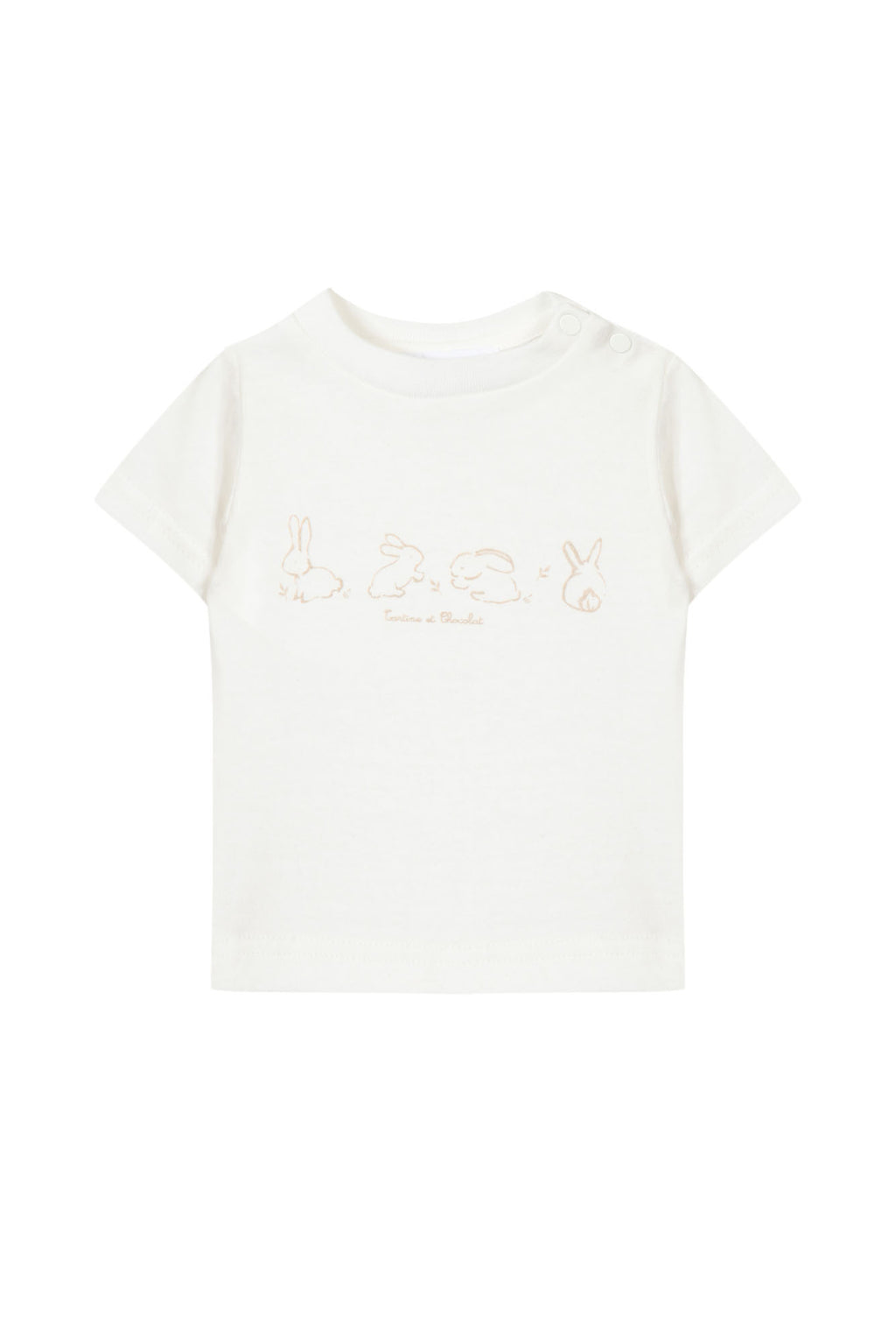 T-shirt - Ecru Tekening konijn