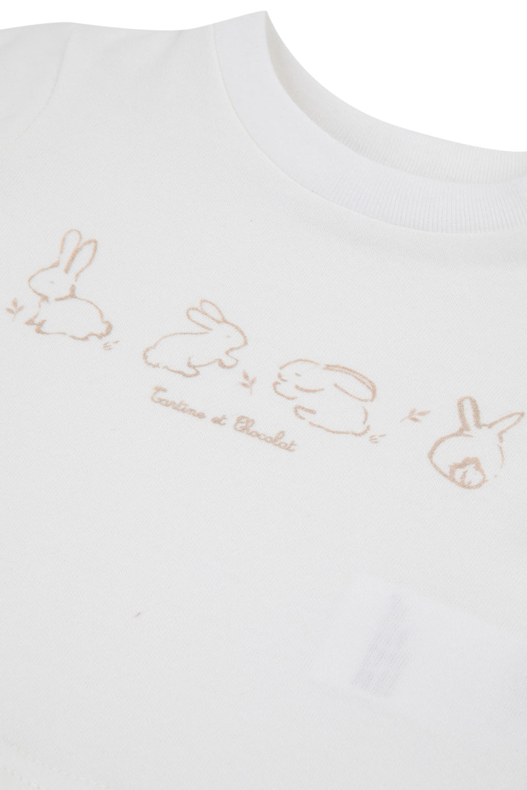 T -Shirt - Ecru Illustration Kaninchen