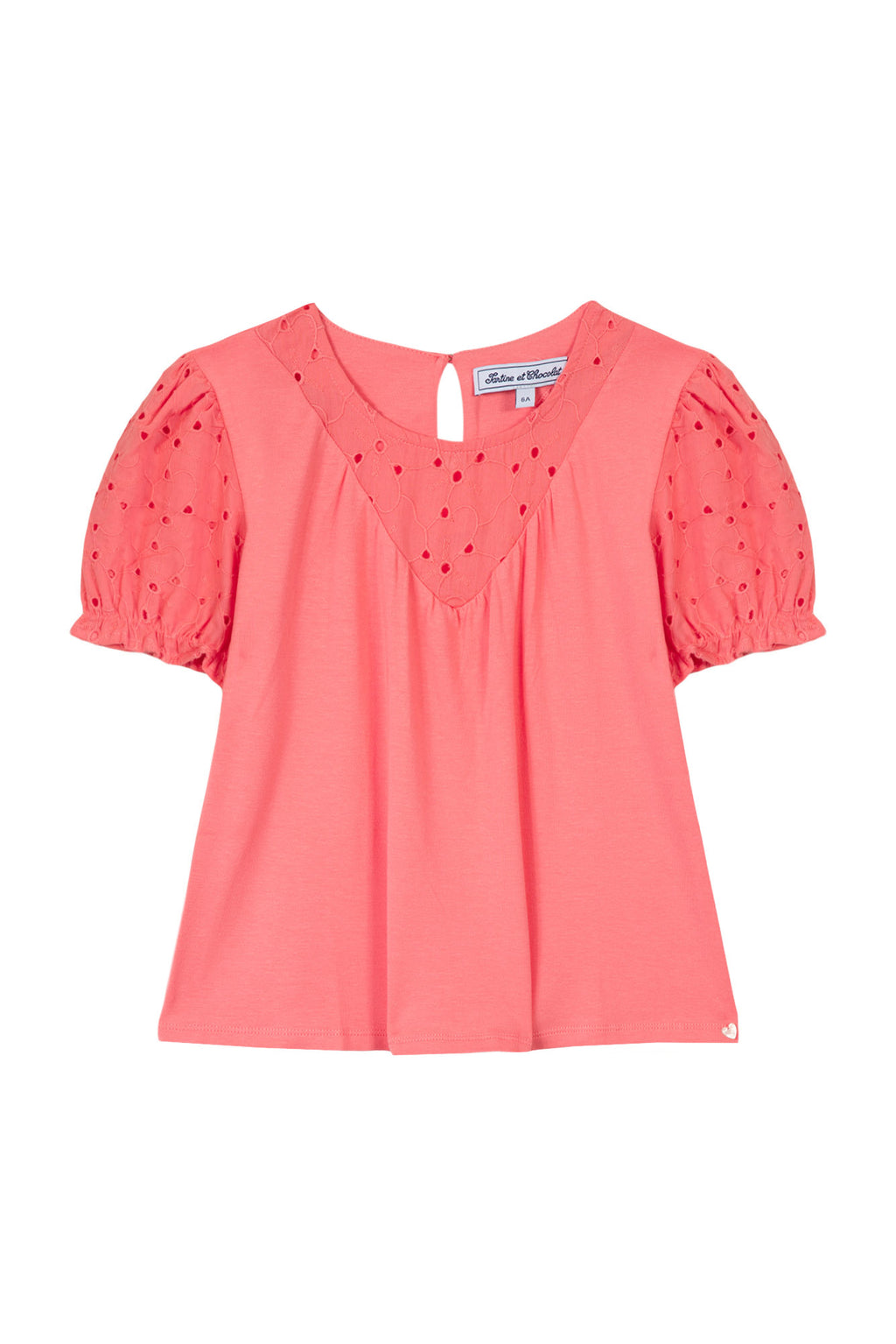 T-shirt - Rose broderie anglaise