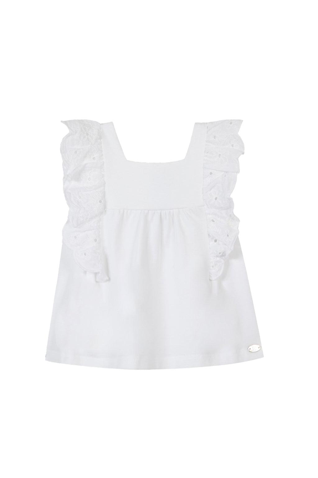 T-shirt - Blanc broderie anglaise