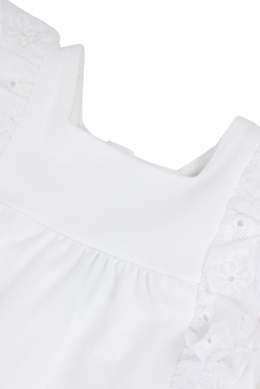 T-shirt - White Marguerite embroidery