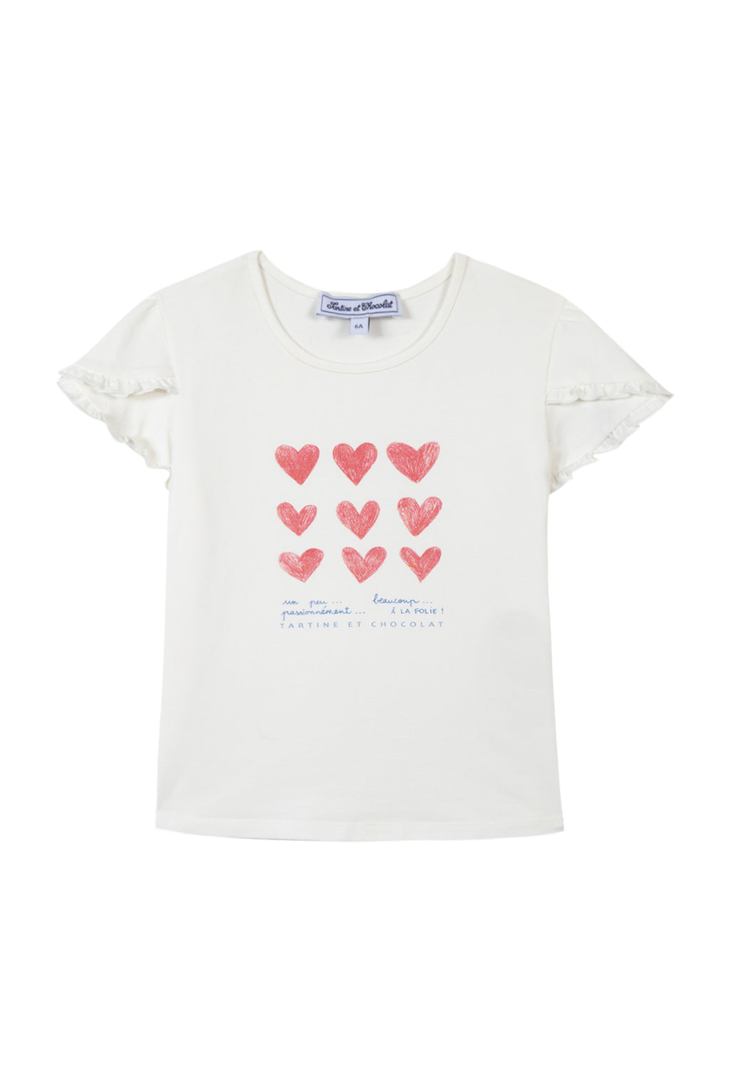T-shirt - Ecru Tekening hart