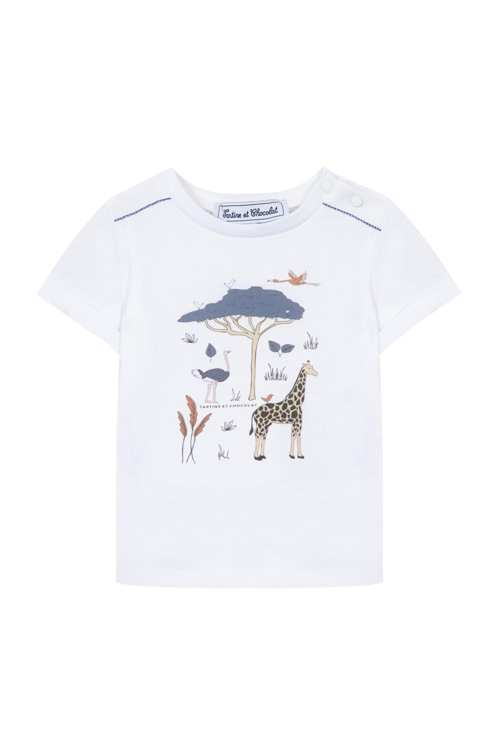 Camiseta - Blanco  Ilustración animales salvajes