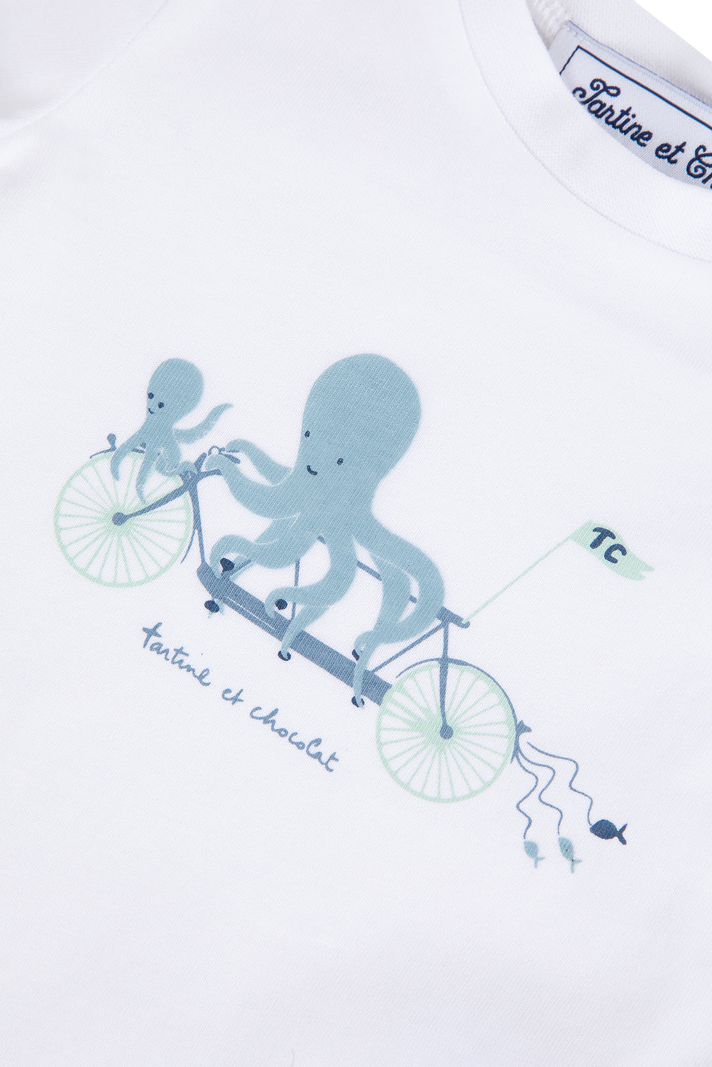 T -Shirt -  Grün Illustration Oktopus