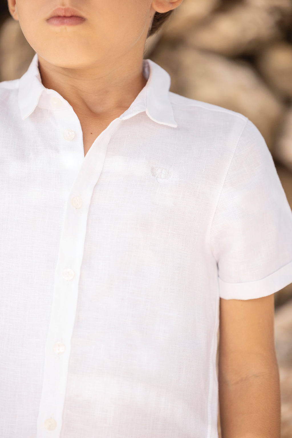 Camicia - Linen Bianco maniche corte
