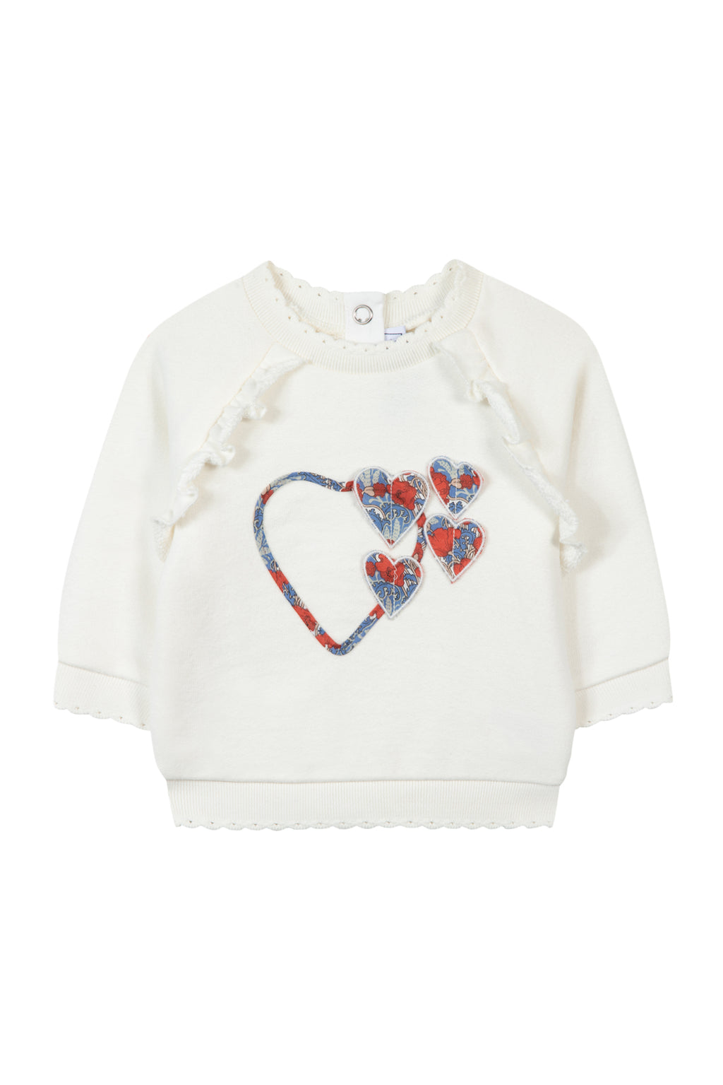 Sweatshirt - Ecru Embrodery heart