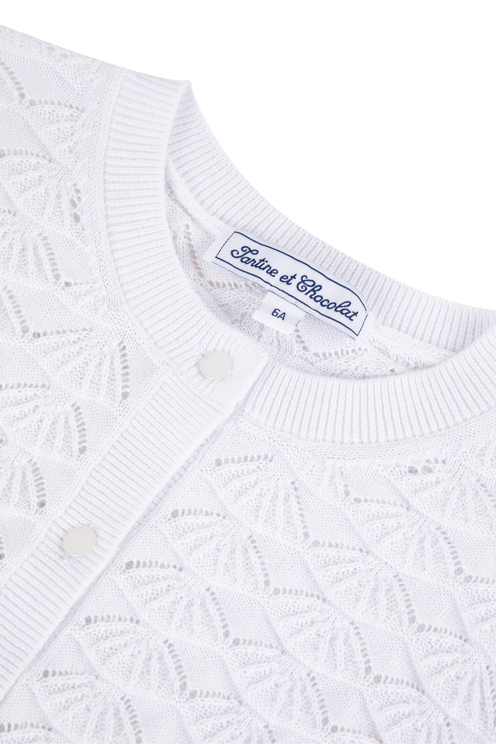Cardigan - White Knitwear openwork