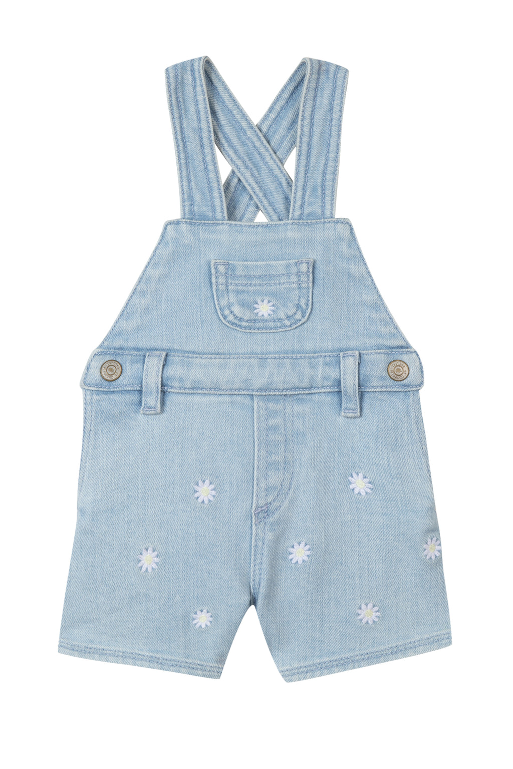 dungaree - Blue Marguerite embroidery