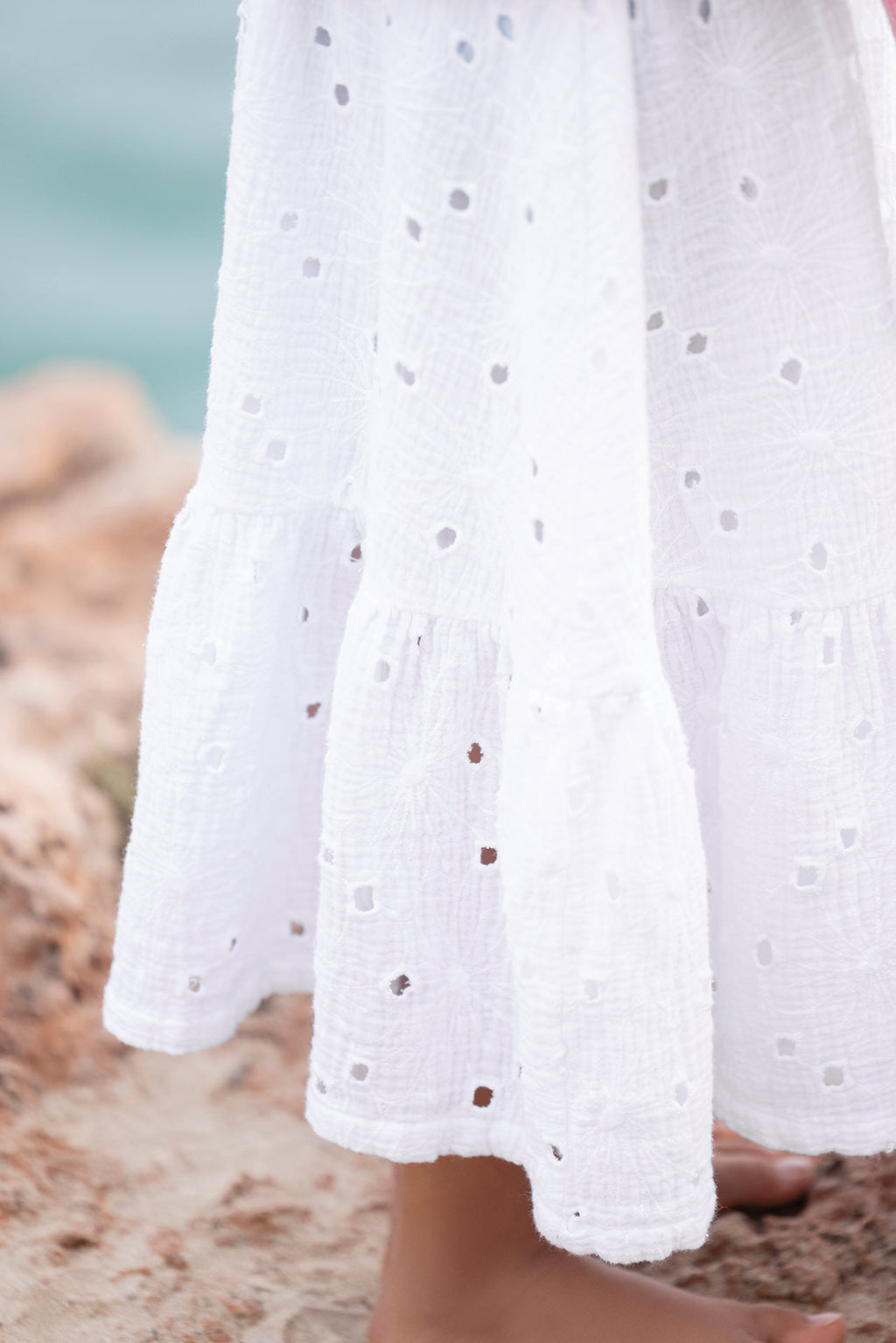 Skirt - White English embroidery