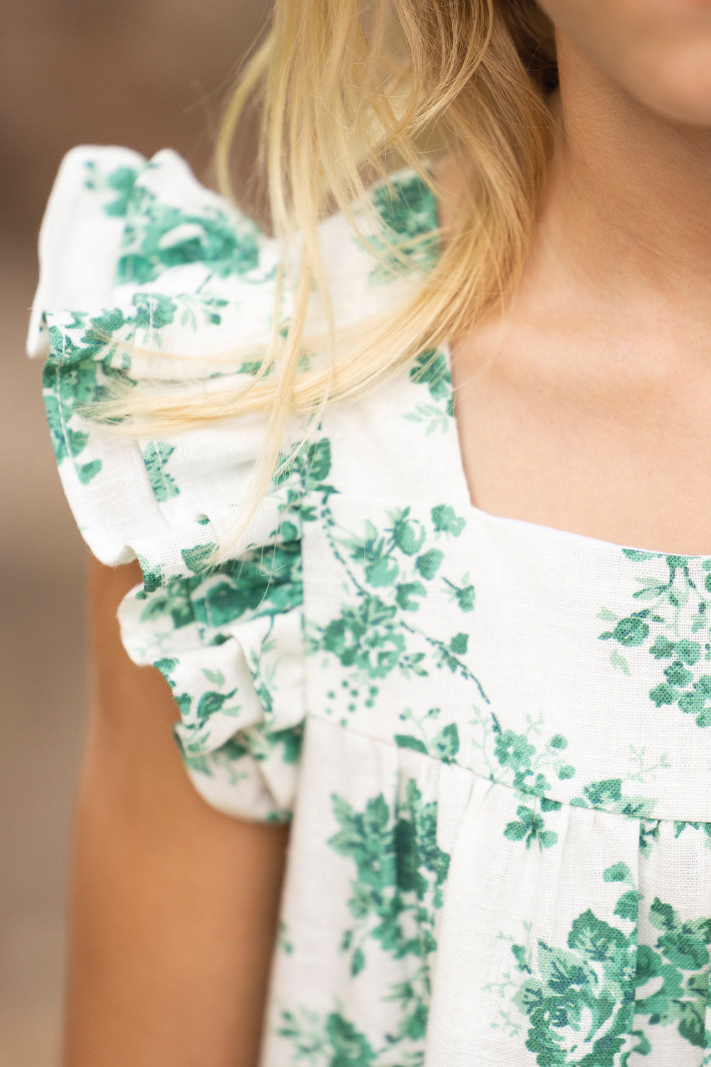 Dress - Green Print flowery