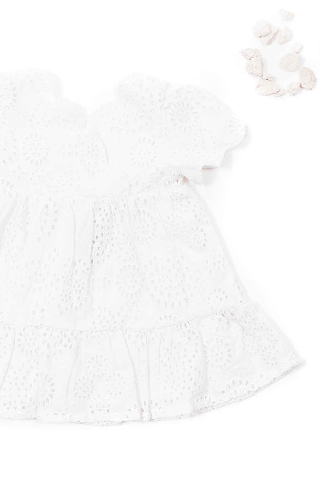 Dress - Cotton White English embroidery
