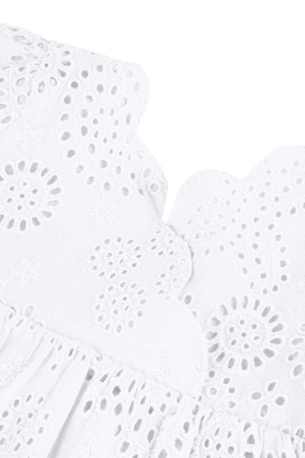 Dress - Cotton White English embroidery