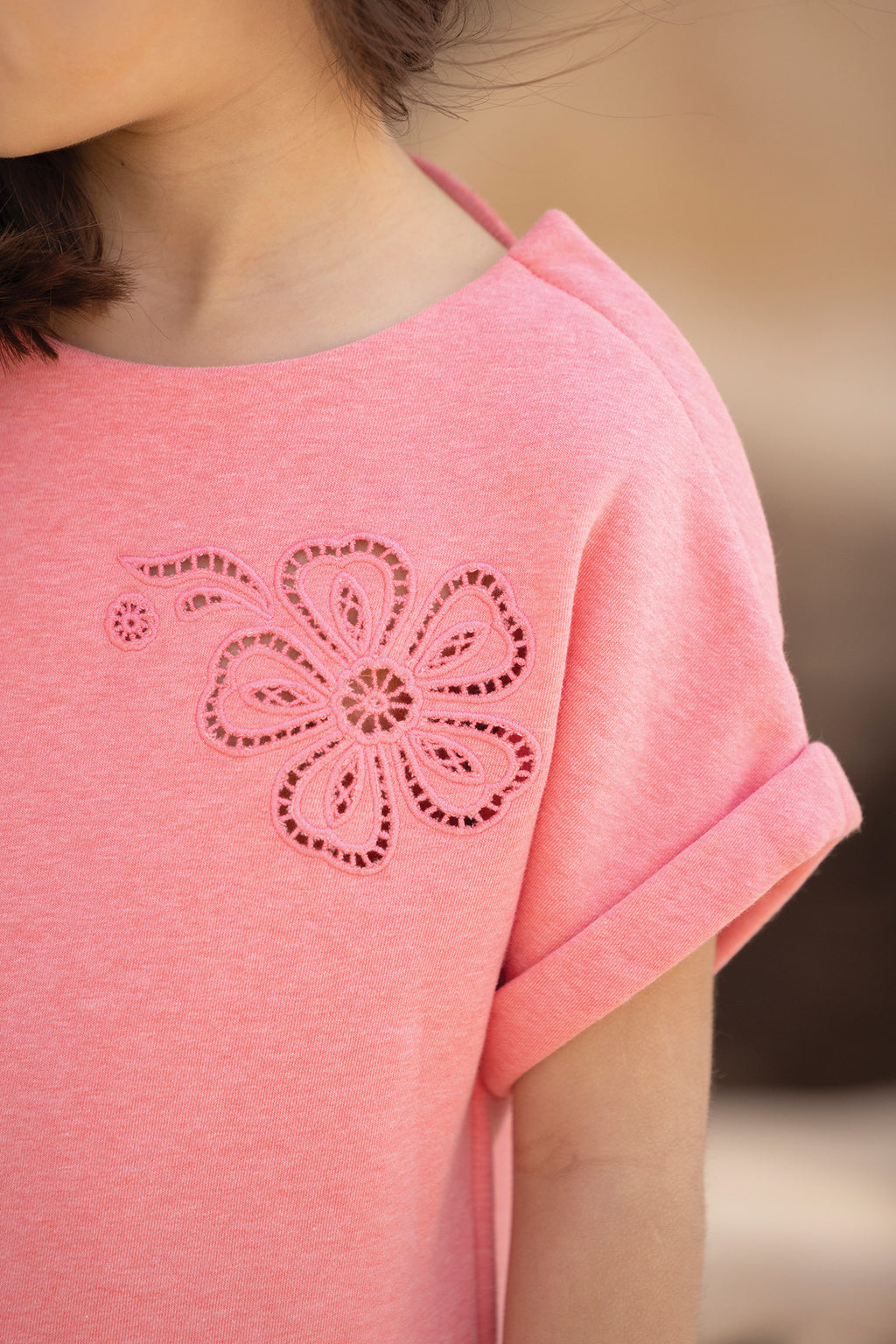 Dress - Pink Triple buttonhole
