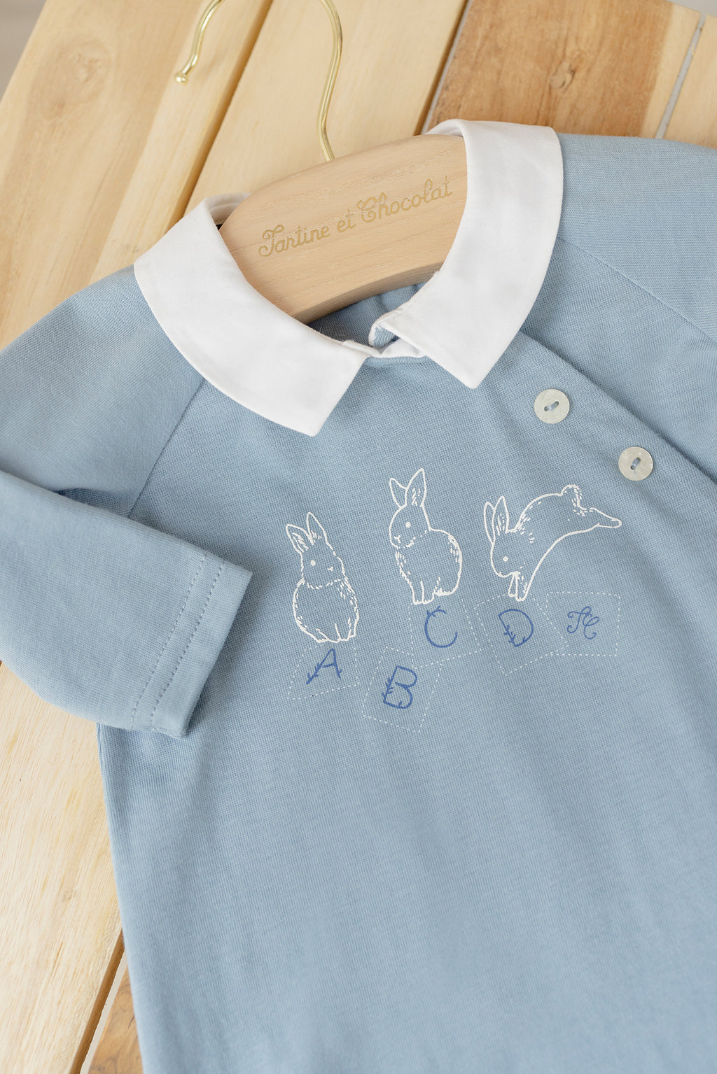 Pyjama's - Blauw Tekening konijn